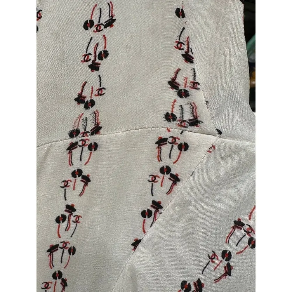 CHANEL Vintage Silk Wide Leg Pants Sz.38